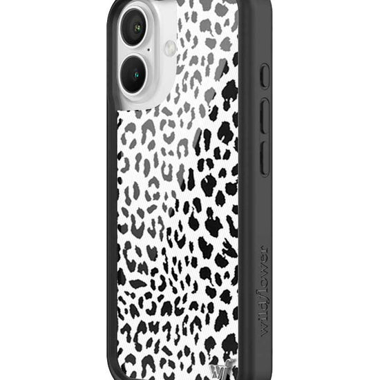 Wildflower iPhone case 16 Snow Meow Leopard White Cute