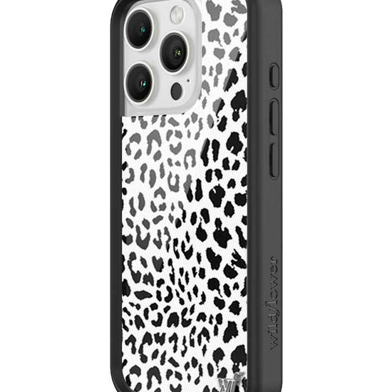 Wildflower iPhone case 16 Pro Snow Meow Leopard White Cute