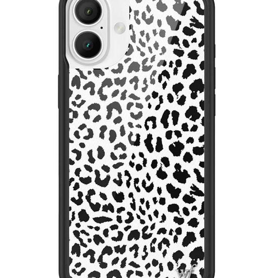 Wildflower iPhone case 16 Plus Snow Meow Leopard White Cute