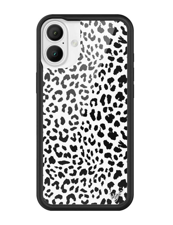 Wildflower iPhone case 16 Plus Snow Meow Leopard White Cute