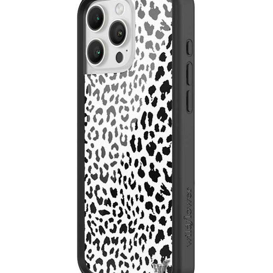 Wildflower iPhone case 16 Pro Max Snow Meow Leopard White Cute