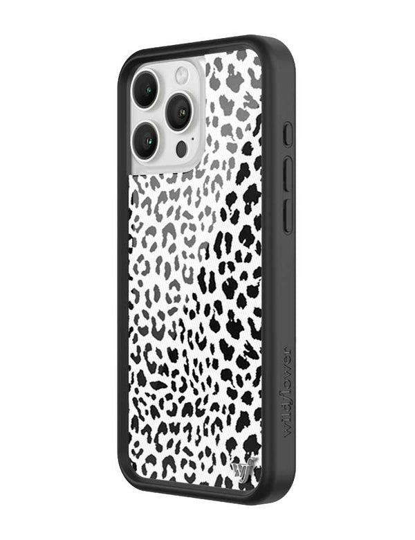 Wildflower iPhone case 16 Pro Max Snow Meow Leopard White Cute