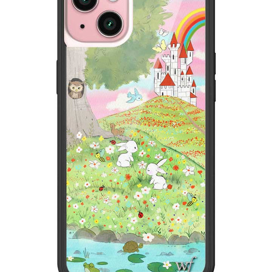 Wildflower iPhone case 15 Plus Fairytale Storybook Castle Animals