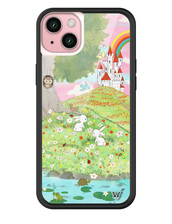 Wildflower iPhone case 15 Plus Fairytale Storybook Castle Animals