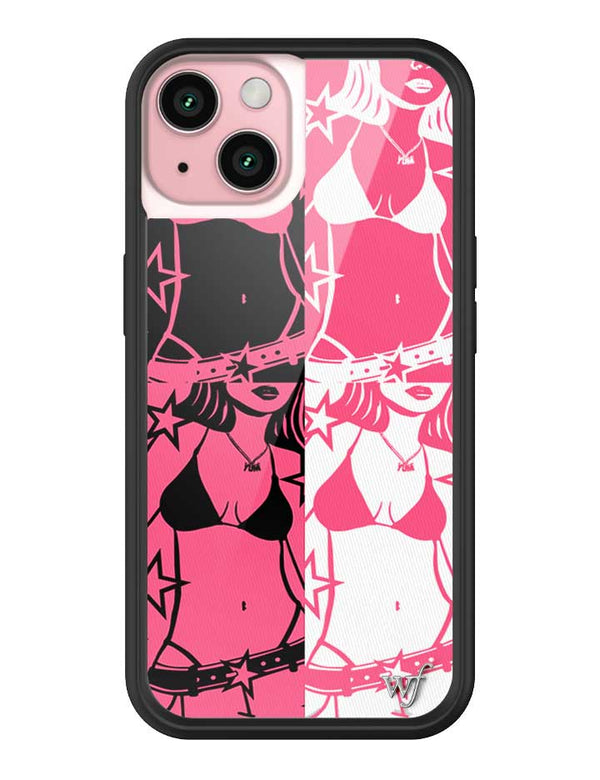 Wildflower iPhone case 15 Tara Yummy Black Pink