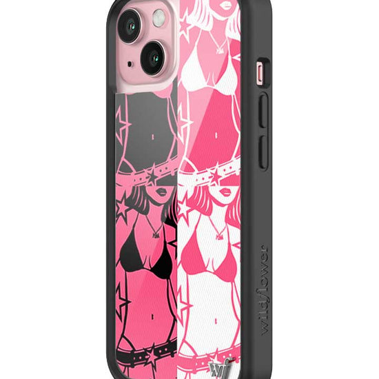 Wildflower iPhone case 15 Tara Yummy Black Pink