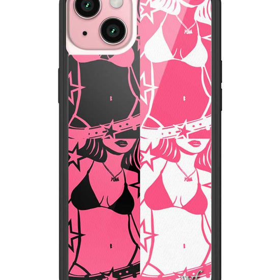 Wildflower iPhone case 15 Plus Tara Yummy Black Pink