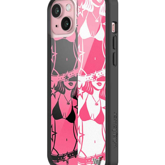 Wildflower iPhone case 15 Plus Tara Yummy Black Pink