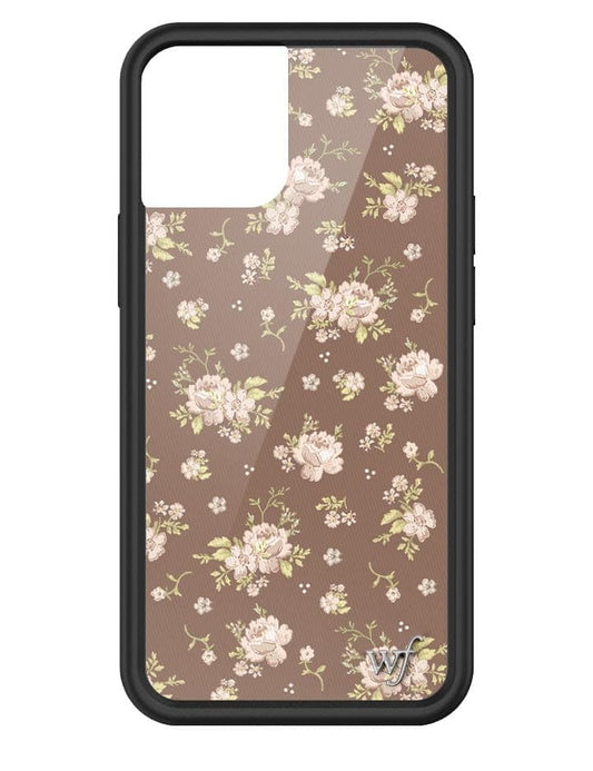 wildflower brown floral iphone 12 mini case