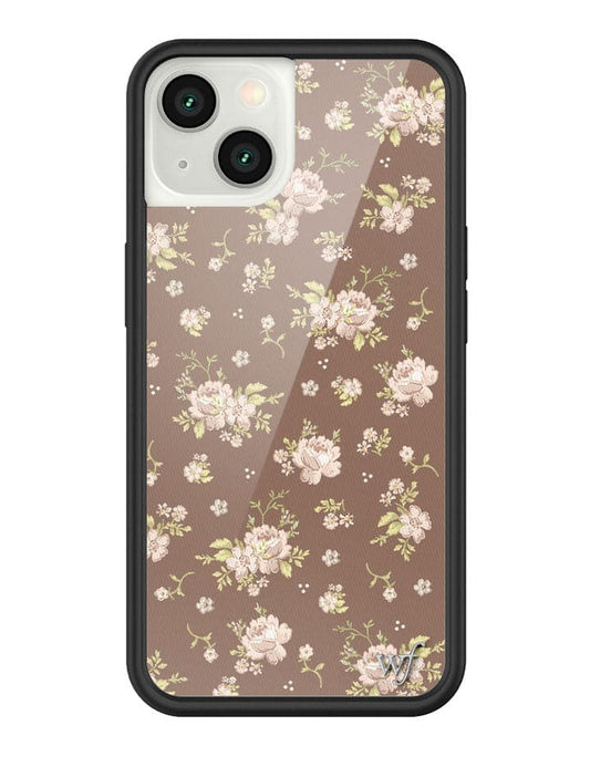 wildflower brown floral iphone 13 case