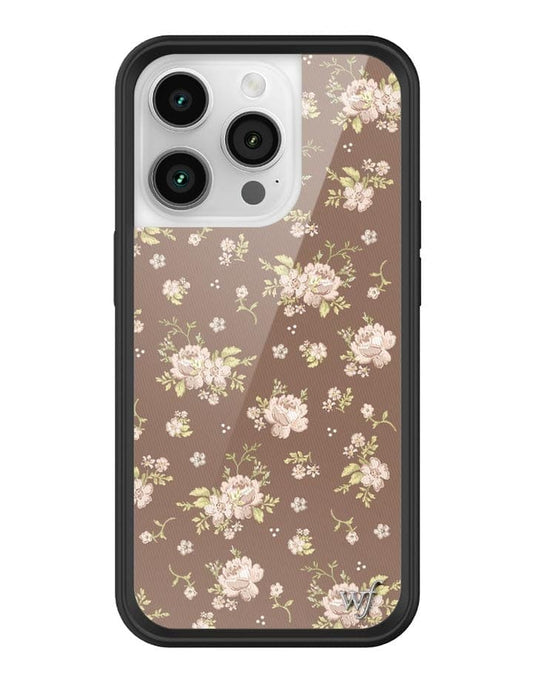 wildflower brown floral iphone 14 pro case