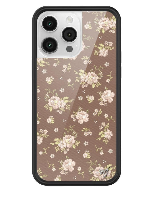 wildflower brown floral iphone 14 pro max case