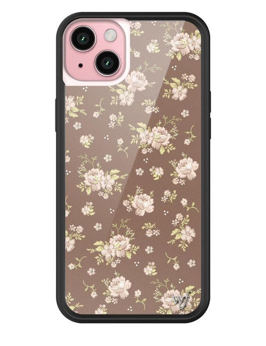 wildflower brown floral iphone 15 plus case
