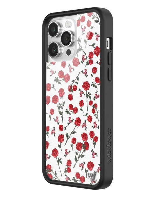 wildflower red roses iphone 14 pro max side case