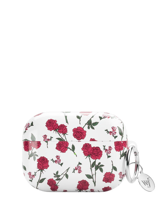 wildflower red roses airpods pro case