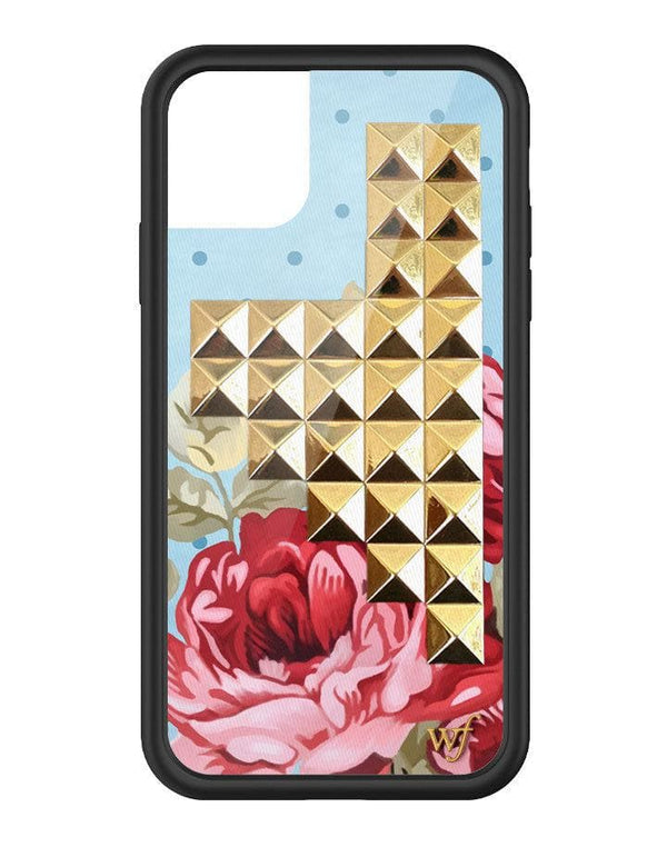 wildflower blue floral stud iphone 11 case